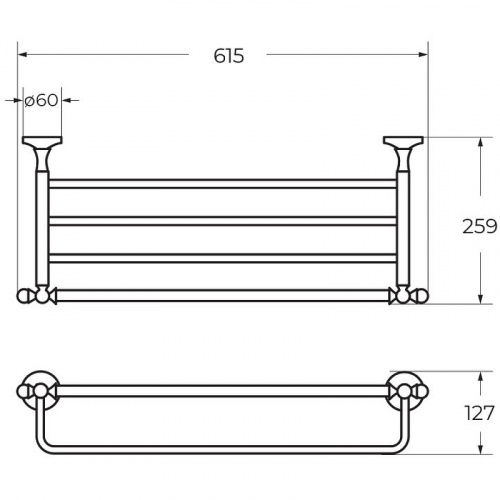картинка Полка для полотенец Art&Max Antic AM-E-2622AL Хром от магазина Сантехстрой