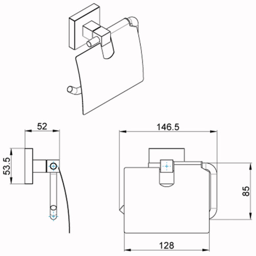 картинка Бумагодержатель AZARIO RINA с крышкой, хром (AZ-87010) от магазина Сантехстрой