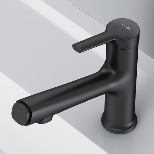 картинка F85B02922 X-Joy S, смеситель для раковины с вытяжным изливом, черный от магазина Сантехстрой