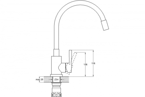 картинка Смеситель для кухни D-Lin с гибким силиконовым изливом, белый D155308-3 от магазина Сантехстрой