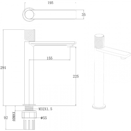 картинка Смеситель для раковины Allen Brau 5.33002-31 Черный от магазина Сантехстрой