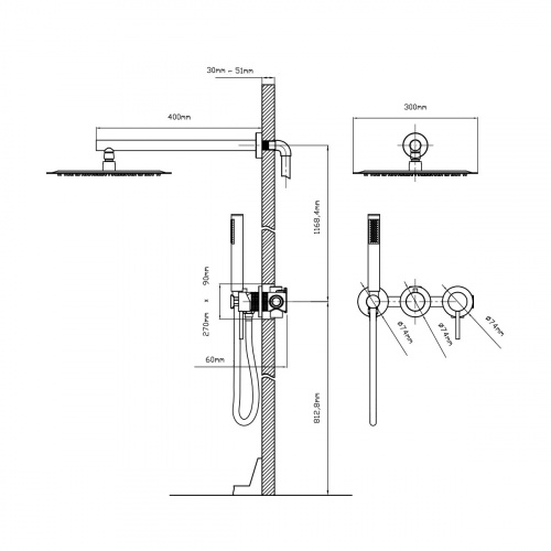 картинка Душевой комплект Groove VSFW-4G01BG4 встраиваемый, двухрежимный, брашированное золото от магазина Сантехстрой
