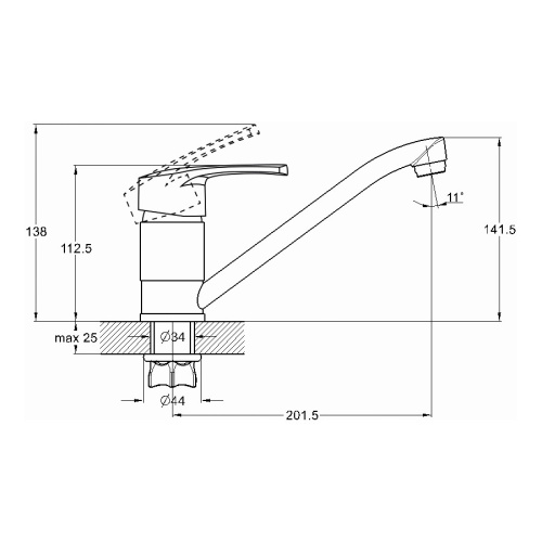 картинка Смеситель для кухни G.Lauf 4G4-A018, хром от магазина Сантехстрой