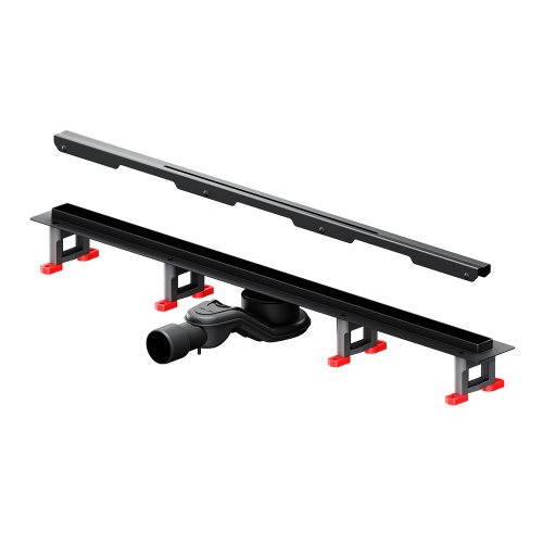 картинка W01SC-S11-080-05BM MasterFlow Трап для душа линейный универс затвор Slim line 80см цвет черн мат от магазина Сантехстрой