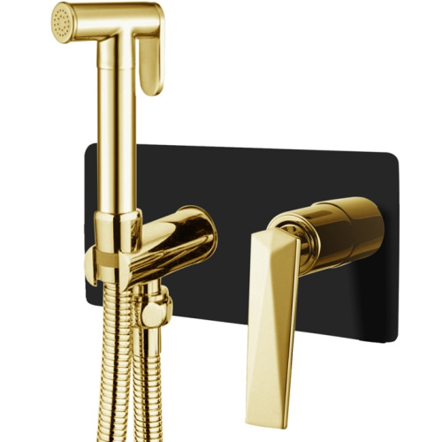 картинка Гигиенический душ со смесителем Boheme Venturo 387-B Золото Черный от магазина Сантехстрой