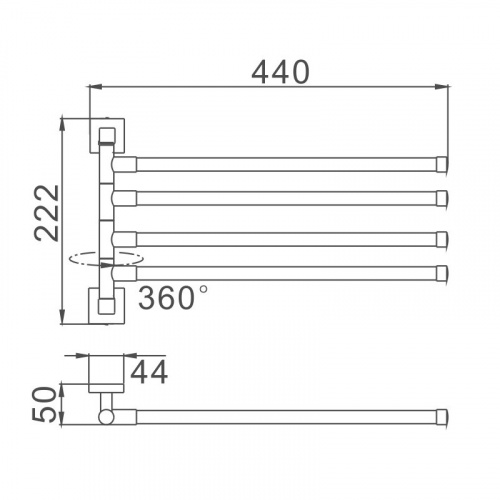 картинка Полотенцедержатель Haiba хром (HB8614) от магазина Сантехстрой