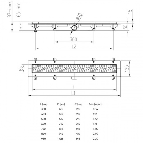картинка Душевой лоток Azario az-ch 850 h Хром 1950x1200 от магазина Сантехстрой