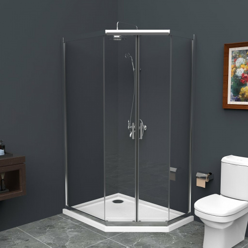 картинка Душевой уголок BelBagno Uno 120х90 UNO-195-PH-2-120/90-C-Cr профиль Хром стекло прозрачное от магазина Сантехстрой