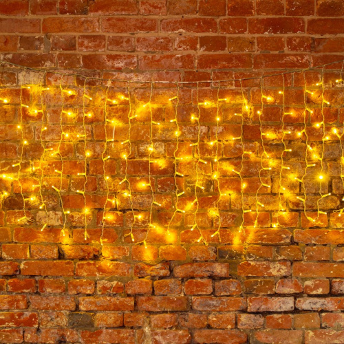 картинка Гирлянда Светодиодный Дождь 2x0,8м,  прозрачный провод,  230 В,  диоды ТЕПЛЫЙ БЕЛЫЙ от магазина Сантехстрой