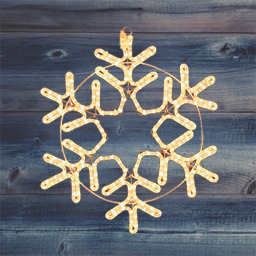 картинка Фигура Снежинка цвет ТЕПЛЫЙ БЕЛЫЙ,  размер 55x55 см NEON-NIGHT от магазина Сантехстрой