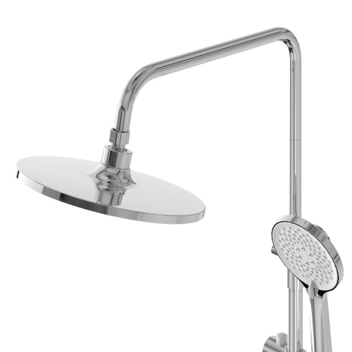 картинка Душевая стойка Galaxy 500.K35.01.100 с верхним душем, ручной лейкой и смесителем, хром глянцевый от магазина Сантехстрой