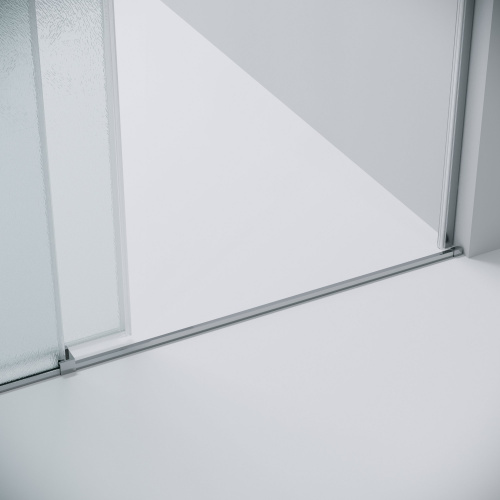 картинка Дверь в нишу 100.K33.01.130.10.02 Galaxy (130*195) хром, стекло шиншилла, 1 место от магазина Сантехстрой