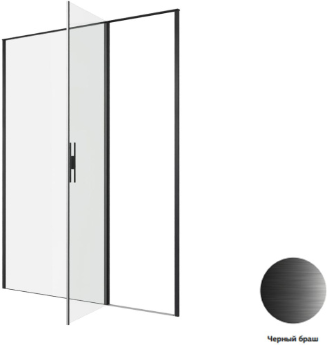 картинка 3.31039.BBA PRIORITY, Дверь 8мм, 1600мм стекло Optiwhite, Easyclean, черн.браш.алюм (294068) от магазина Сантехстрой