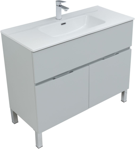 картинка Мебель для ванной Aquanet Алвита New 100 1 ящик, 2 дверцы, серый от магазина Сантехстрой