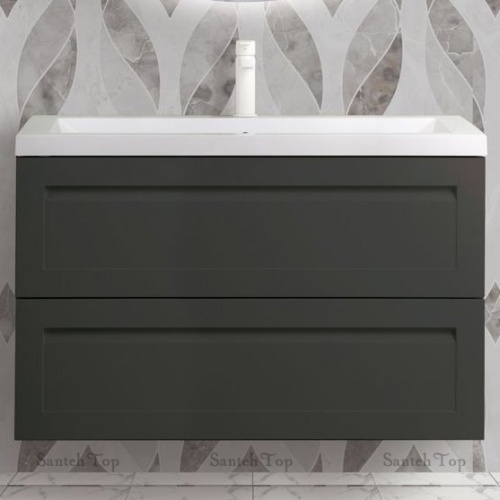 картинка Тумба под раковину Art&Max Platino AM-Platino-900-2C-SO-GM 89,8х48 см подвесная, серый матовый от магазина Сантехстрой