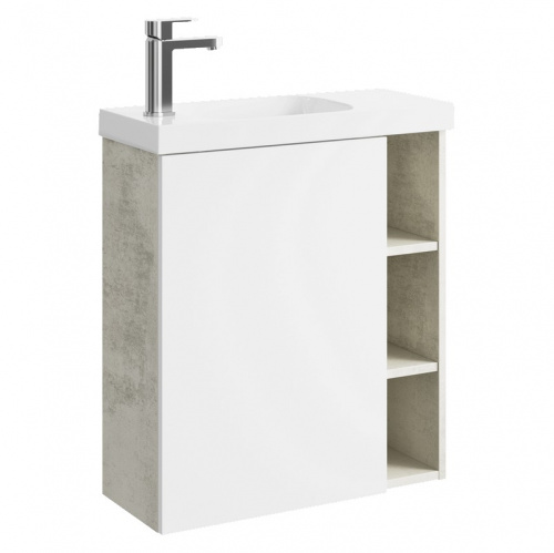 картинка Раковина Aqwella Compact Slim 600, накладная, искусственный мрамор белая, 60x25x13 от магазина Сантехстрой