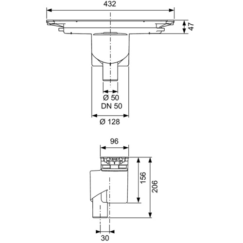 картинка TECEdrainprofile Сифон «вертикальный», DN 50* для установки в бетоннои стяжке. от магазина Сантехстрой
