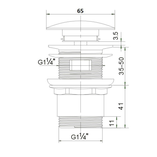 картинка Донный клапан Orange X1-004b универсальный от магазина Сантехстрой
