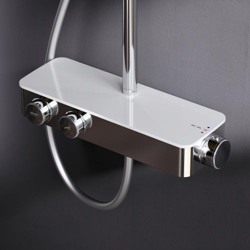 картинка F0750A400 Inspire V2.0, душевая система, набор: см-ль д/душа с термостатом, верхний душ d 250 мм, ру от магазина Сантехстрой