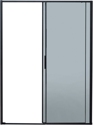 картинка Душевая дверь Aquanet Pleasure Evo 140 AE65-N140-BT профиль черный, прозрачное стекло от магазина Сантехстрой