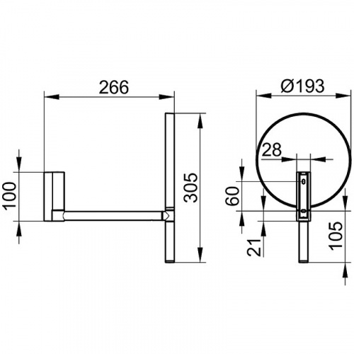 картинка Косметическое зеркало Keuco Plan 17649370002 Черное матовое от магазина Сантехстрой