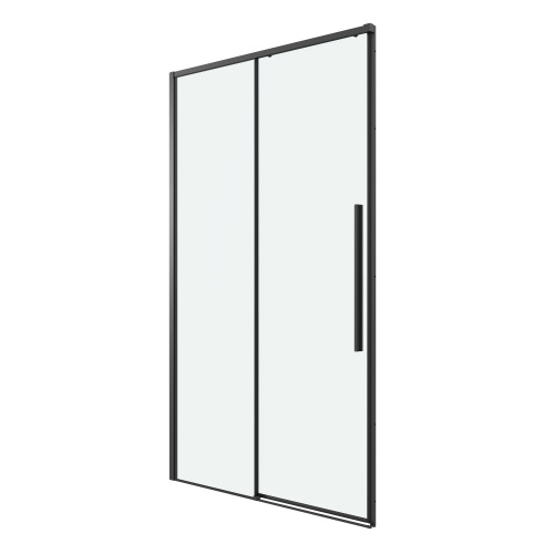 картинка Дверь в нишу 100.K33.01.130.21.00 Galaxy (130*195) черный матовый, стекло прозрачное, 1 место от магазина Сантехстрой