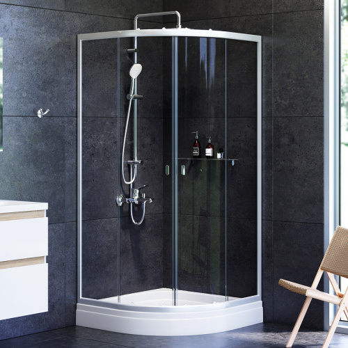 картинка W88E-205-090MT64 X-Joy Twin Slide,  Душевое ограждение c поддоном, 90x90, профиль мат хром от магазина Сантехстрой