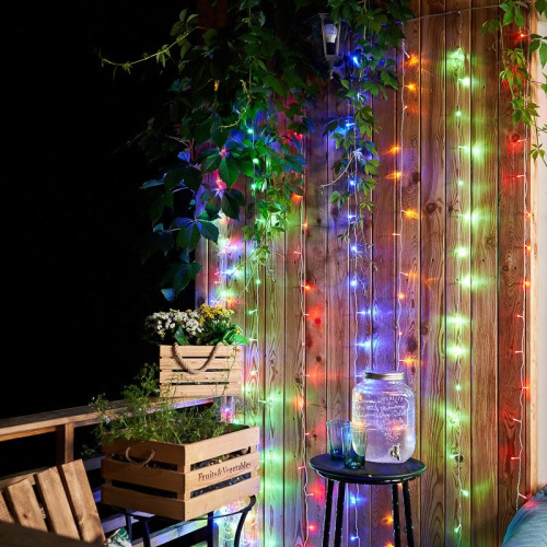 картинка Гирлянда Светодиодный Дождь 3х2 м,  свечение с динамикой,  прозрачный провод,  230 В,  диоды мультиколор от магазина Сантехстрой