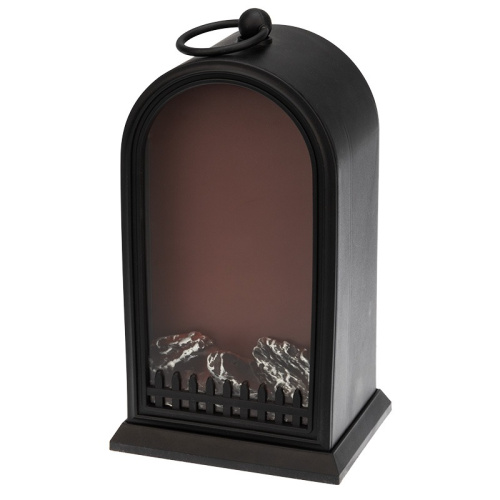 картинка Светодиодный камин Фьюжн с эффектом живого огня 14,7x11,7x25 см,  батарейки 2хС (не в комплекте) USB,  черный от магазина Сантехстрой