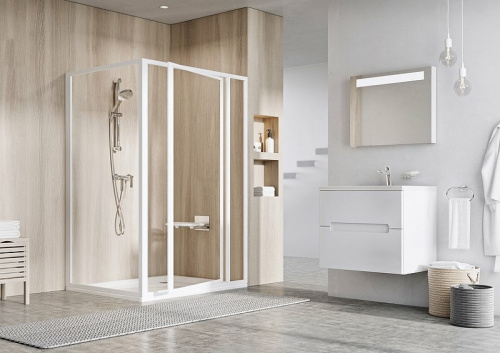 картинка Душевая стенка Ravak Supernova PSS-80 94040100Z1 профиль Белый стекло Transparent от магазина Сантехстрой