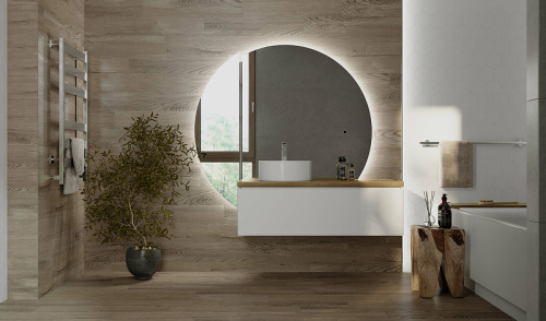 картинка Зеркало-пенал Jorno Solis 34 Sol.11.34/W/JR с подсветкой с бесконтактным выключателем от магазина Сантехстрой