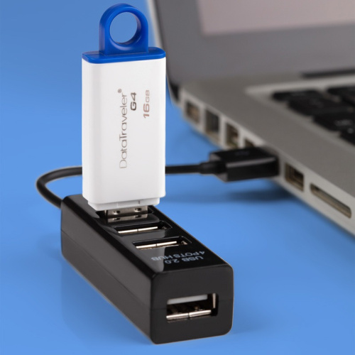 картинка Разветвитель USB на 4 порта черный REXANT от магазина Сантехстрой