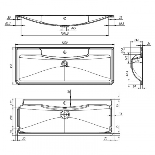 картинка Раковина BelBagno 120 BB1200/455-LV-ART-ALR-NERO Черная матовая от магазина Сантехстрой