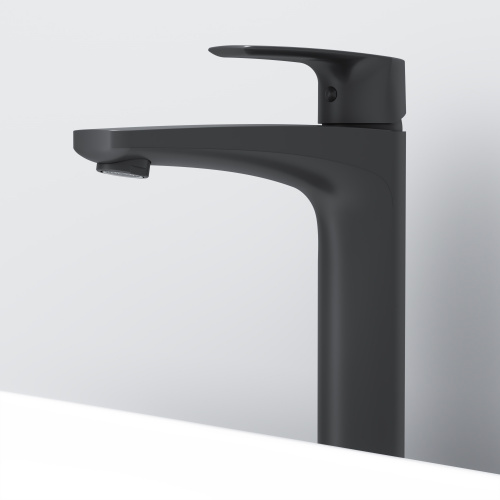 картинка F90A92022 Gem, смеситель для умывальника высокий, черный, шт. от магазина Сантехстрой