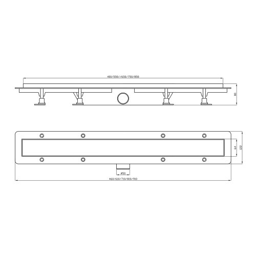 картинка Комбинированный пластиковый душевой канал с металической решеткой 2 in 1, черный, L=400 мм от магазина Сантехстрой