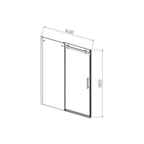 картинка Душевая дверь Como-N VDS-4CN140CLB, 1400, черный, стекло прозрачное от магазина Сантехстрой