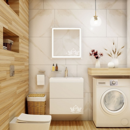 картинка Зеркало Art&Max am-mon-600-600-ds-f Хром от магазина Сантехстрой