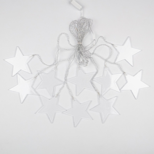 картинка Гирлянда светодиодная Звезды 1,5х0,6 м,  прозрачный провод,  теплый белый свет свечения NEON-NIGHT от магазина Сантехстрой