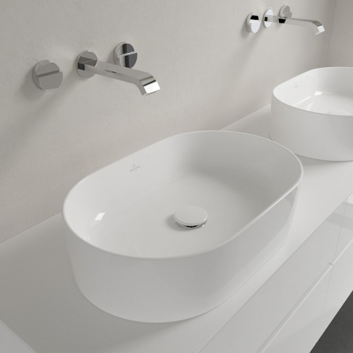 картинка Villeroy&Boch  Collaro Раковина, ширина, 560*360*145мм, тип установки-на столешницу, отверстия для смесителя-отсутствуют, цвет цвет альпийский белый от магазина Сантехстрой