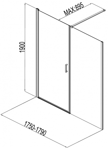 картинка Душевая дверь Aquanet Cinetic 180, прозрачное стекло (AE12-N-90H190U-CT + AE12-F-90H190U-CT) от магазина Сантехстрой