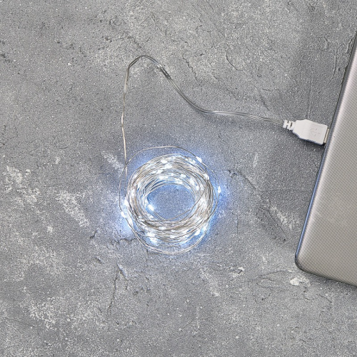 картинка Гирлянда Роса 10 м,  100 LED, USB,  белое свечение NEON-NIGHT от магазина Сантехстрой