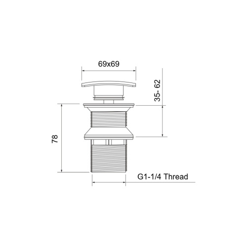 картинка Сливной набор для раковины AQUATEK, Push-open с переливом, крышка квадратная, матовый черный AQ6004MB от магазина Сантехстрой
