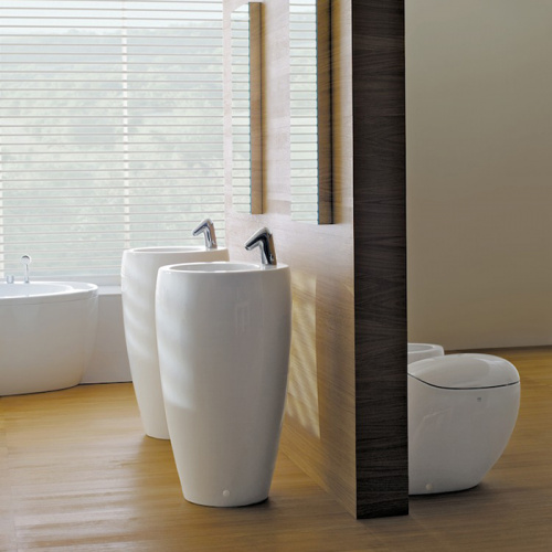 картинка Laufen Alessi One Свободностоящая  раковина 530х530х900мм с 1 отв. под смеситель, с покр. LLC, цвет: белый от магазина Сантехстрой
