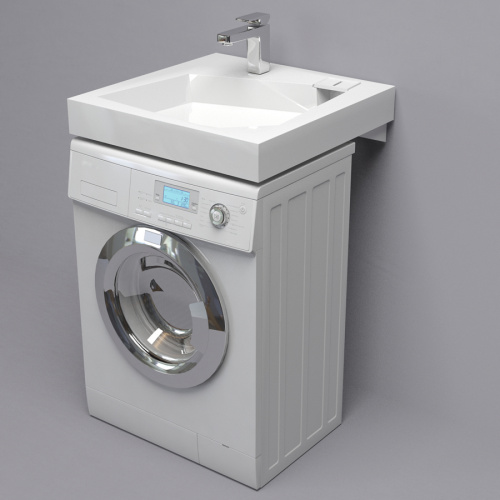 картинка Раковина над стиральной машиной QUADRO 600х600 с кронштейнами и сливной системой (ALTASAN) от магазина Сантехстрой