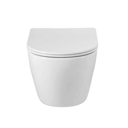 картинка Унитаз подвесной безободковый с сиденьем BelBagno SFERA-R BB046CHR/SC от магазина Сантехстрой