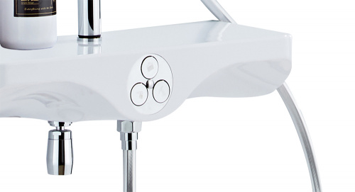 картинка Душевая система AZARIO с поворотным изливом, с термостатом, хром/белый (AZ-821) от магазина Сантехстрой