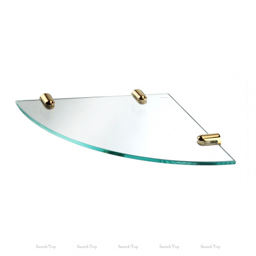 картинка Полка стеклянная WasserKraft K-533POLISHED GOLD / K-533PG угловая, золото глянцевое от магазина Сантехстрой