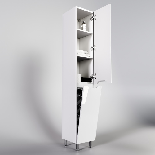 картинка Колонна универсальная "Марелла" с корзиной, Люкс антискрейтч белый глянец, PLUS от магазина Сантехстрой