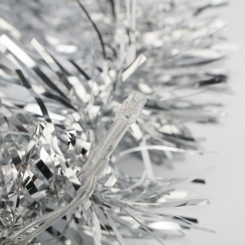 картинка Гирлянда светодиодная Мишура серебряная 10 LED 1,5 м,  прозрачный ПВХ,  белый свет свечения,  2 х АА (батарейки не в комплекте) NEON-NIGHT от магазина Сантехстрой