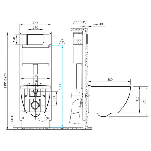 картинка Комплект унитаза Cersanit Brasko Smart CO DPL EO slim LP с инсталляцией Link Pro 64916 с сиденьем Микролифт от магазина Сантехстрой